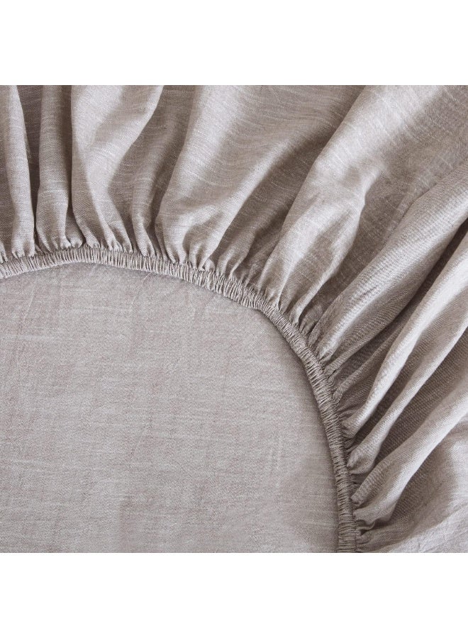 HOMICIA Stonewashed Cotton/Linen Sheets Set King, 4 PC Breathable and Skin-Friendly Bedding Set - Image 4